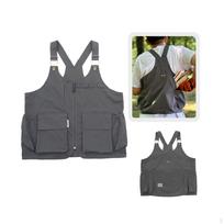 Barbecue Apron Camping Vest Breathable Lightweight Multifunctional Woodworking Waistcoat for Dark Gray