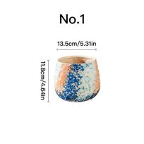 Creative Hand Painted Flower Pot Ceramic Succulent Pot Planter Home Decor Desktop Ornament Bonsai Plant Pot Garden Decoration No.1