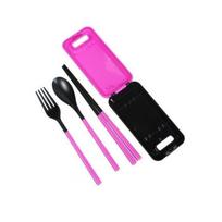 1PCS Camping Portable Cutlery Travel Fork Picnic Set for Child Dinnerware Camping Picnic Set oranžinė