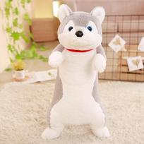 1pc 60cm Cute Corgi Dog Plush Toys Soft Kawaii Animal Cartoon Dog Stuffed Plush Sofa Pillow Lovely Christmas Presents For Kids 60CM pilka spalva