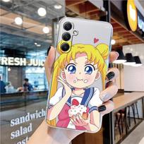 Girl Patterned Soft Transparent Silicone Case For Samsung A55 M35 S24 Xiaomi Redmi Note 13 Pro 13C iPhone 15 Camera Shockproof Protective Bumper Cover iPhone 15 Plus gray