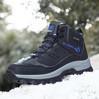 Vyriški žieminiai sniego batai Gamintojas Neperšlampami Odiniai Sneakers Pliušiniai Šilti Žieminiai Vyriški Batai Lauko Vyriški Žygio Batai Didelis dydis 37 juoda