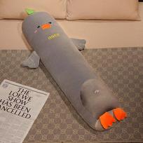 Ilgos pagalvės lėlės minkštos prikimštos Kawaii gyvūnų miego pagalvėlė gimtadienio dovana vaikams 80cm pilka spalva