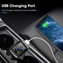 1 vieneto automobilio TPMS belaidė TPMS skaitmeninė padangų slėgio signalizacijos sistema 4 išoriniai jutikliai Tire pressure detector juoda