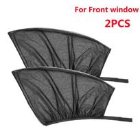 2 pakuotės automobilio šoninių langų skėčiai nuo saulės, uodų izoliacija, kvėpuojantys tinkliniai langų uždangalai For Front window black