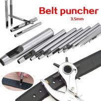 1vnt 3,5 mm plieninio tuščiavidurio odinio diržo apvalios skylės perforatorius „pasidaryk pats“. 3.5mm Punch gray