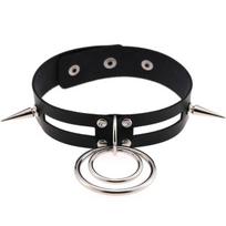 Nauja Goth Punk Spike Rivet Choker apykaklė moterims Steampunk Pentagram Kaklo papuošalas Emo Kaklo dirželis Cosplay Chocker Gothic Priedai