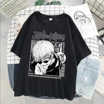 Anime Jujutsu Kaisen Itadori Yuji Graphic Printed T Shirt Unisex Unisex Short Sleeve Crewneck T-shirts Harajuku Comfortable Unisex Tshirt 3XL white