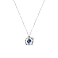 Real 925 Sterling Silver Planet Charm Pendent Necklace for Women Girls Wedding Party Jewelry Choker Necklace