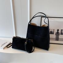 Large-capacity bag women's new child and mother messenger bag high-end bucket bag commuter tote armpit bag chaki