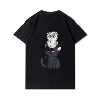 Plus Size Hip Hop Streetwear Black Unisex T Shirts Printed Harajuku T-Shirt Cotton Casual Tops Summer Short Sleeves Tees L black