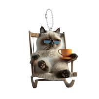 Rocking Chair Cat Hanging Decoration Home Indoor Christmas Tree Car Rearview Mirror