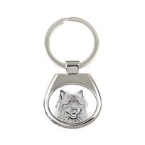 Keeshond, Dutch Barge Dog, Smiling Dutchman, - keychain with a dog, keychain with a print, personalized pendant from the Art-Dog brand sidabras