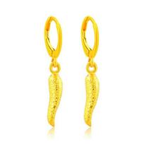 Earrings 24k Gold Color Plated Flower Drop Earrings Hook High Quality Diy Jewelry Findings Accessories yellow