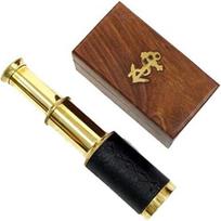 15.24 cm Brass Handheld Telescope Pirate Navigation with Anchor Wooden Box Rustic Home Decor Gifts