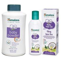 Himalaya Kūdikių pudra, 700G&Kūdikių plaukų aliejus 200 ml white