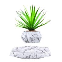 Kūrybinis magnetinės levitacijos bonsas: Unikali namų dekoro ir dovanos idėja hexagonal pot (without plants) marmuras