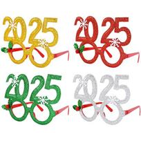 4 vnt. Kalėdiniai akiniai 2025 Naujųjų metų vakarėlio nuotraukų rekvizitai Kalėdinės dekoracijos Vaikų suaugusiųjų akiniai Fotobūdelės dovanos Namų reikmenys 4pcs įvairiaspalvis