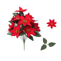 Kalėdų modeliavimo puokštė Kalėdų gėlės netikros gėlės Kalėdų puošmena Žali augalai vazoniniai papuošalai One Size red