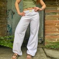 Women's Striped Wide Leg Pants Casual Street INS Fashion Loose High Waist Long Pants XXXL tamsiai mėlyna spalva