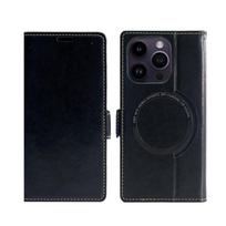„iPhone 16 Pro Max“, „Magsafe“ magnetinis odinis telefono dėklas, skirtas Apple 15 13 12 11 14 Pro 16 Plus ID kortelės lizdas Piniginės knygos stovas Atverčiamas dangtelis For iPhone 15 Pro Max juoda