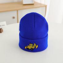 Excavator Embroidered Knitted Hat Beanie Boys Girls Warm Hats Winter Hip-hop Cartoon Student Wool Hat For Kids 3-7 Years 3-7year