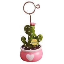 Nuotraukų užrašai Žinučių kortelės laikiklis Dirbtinis mini kaktuso bonsai stalo dekoras 1# brown