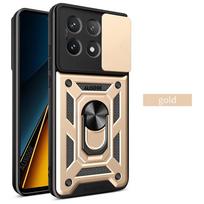 Capa, skirtas POCO X6 Pro 5G Case Armor Slide Camera objektyvo apsaugos galinis dangtelis, skirtas Xiaomi POCO X6 Pro 5G žiedinis stovas, atsparus smūgiams Funda for POCO X6 Pro žalia