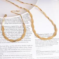 Wind Choker Cross Winding Personalized Design Bright Necklace Bracelet Plated 18 Real Gold Necklace Jewelry Jewelry
