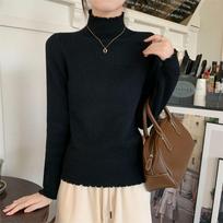 High Collar Elegant Knitwear Casual Tops Autumn Winter New Base Vintage Slim Pullover Sweater Plush Thickened Long Sleeve Tops Women S juoda