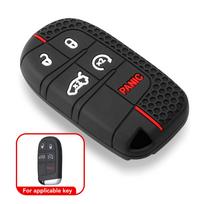 Silikoninis automobilio rakto dangtelis dėklas apsauga Jeep Grand Cherokee Compass Dodge Charger Chrysler 200 300 300C raktų pakabukas automobilių dalys juoda