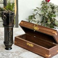 Teleskopas, graviruotas žvalgybos stiklas, piratų teleskopas, tėvo dienos dovana, dovana vyrui, sūnaus dovana, steampunk dovana gray