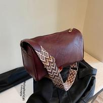 Aukštos kokybės PU odinis pečių krepšys moterims, vintažinis PU odinis moteriškas mažas rankinės pagalvės krepšys 23x10x15cm vyno raudonos spalvos