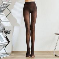 Žieminės moteriškos tamprės su vilna, šiltos kojinės, odos efekto pėdkelnės, moteriškos tamprės su raštu, labai elastingos termopants One Size black