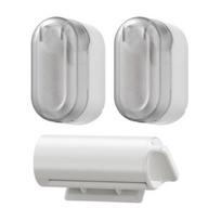 Toothbrush Holder with Toothpaste Squeezer Detachable Easy To Install Wall Mounted Electric Toothbrush Holder with Dustproof Cover white