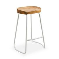 Tabouret - VERSA - Versa - Bois massif - Marron clair - 65 cm de hauteur ruda