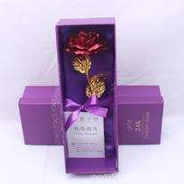 Home Party Supplies 24K lovers Exquisite set Gold Foil Simulation Decorative Bouque Valentine's Day Rose Flower Weddings Gifts Red blue