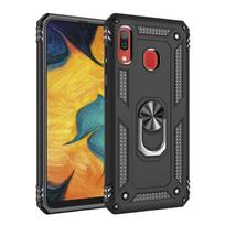 „Samsung Galaxy A10 A20 A30 A40 A50 A70 Case“ atsparus smūgiams šarvų žiedo laikiklio stovo dangtelis, skirtas A10E A20E A10S A20S A30S A40S A50S For Galaxy A10 juoda