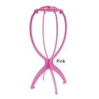 1PC Folding Wig Stand Holder Plastic Adjustable Portable Barbershop Fashion Model Display Holder rožinė