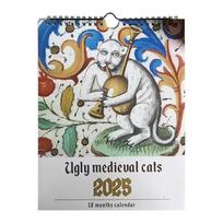 Mėnesinis katės sieninis kalendorius 2025 Bjaurus viduramžių katės kalendorius-organaizeris Katės mylėtojo kasdienis kalendorius-planuoklis Namų dekoracija Style 1 beige