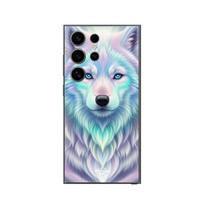 Coque Samsung Galaxy S24 Ultra Loup blanc reflet violet Maniacase juoda