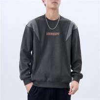 American Retro Heavy Crew Neck Sweater Men'S Top Trendy Brand Contrasting Color Loose Versatile Jacket M tamsiai pilka spalva