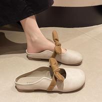 Fashion Women's Shoes 2024 Korean Tennis Flat Summer Fashion Round Toe Loafers Ladies Casual Shoes Slippers 35 smėlis