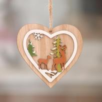 Kalėdiniai papuošalai Medinis tuščiaviduris Kalėdų eglutės pakabukas Penkiakampė žvaigždė varpelis Sniego senelis Ornament Festival Namų dekoras beige