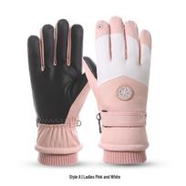 Unisex Winter Ski Gloves: Warm, Windproof & Splash-Proof, Ideal for Outdoor Cycling and Cold Weather 2 M pilka spalva