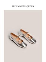 Fashion Women Shoes Retro Thick Heeled Ballet Shoes for Women Medium Heeled Mary Jane Single Shoes Zapatos De Mujer 2025 35 sidabras