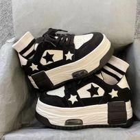 Fashion 2024 New Women's Sneakers Star Skateboard Trainers Mesh Platform Casual Shoes for Women Tennis Shoes Skate Flats tenis de mujer 35 juoda
