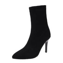 Madingos Seksualios Smailianosės Stiletai Batai Moterims 2024 Mados Suede Vidurio Blauzdos Aukštakulniai Jodinėjimo Batai Moterims Užtrauktukas Nugaroje Elastingi Motociklininkų Batai 35 juoda