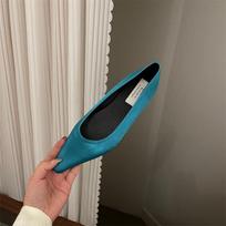 Fashion 2024 Fashion Breathable Satin Finish Ballet Flats Women Mesh Casual Shoes Soft Rubber Sole Pointed Toe Slip on Loafers Zapatos 35 mėlyna