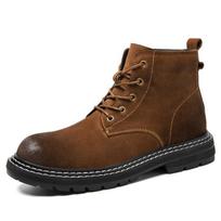Fashion Winter Boots Fur Outdoor Boots Plus Velvet Lace Up Outdoor Top Genuine Leather Ankle Boots Nubuck Thick Bottom Boots Snow Boots 37 ruda